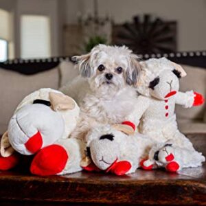 Multipet Plush Dog Toy, Lambchop, 10", White/Tan, Small