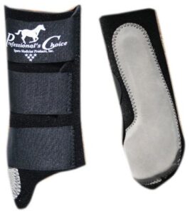 professional's choice equine easy-fit front leg splint boot | hook & loop closure | sold in pairs | one size fits all | black