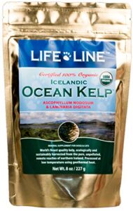 life line pet nutrition organic ocean kelp supplement for skin & coat, digestion in dogs & cats, 8oz (20200)