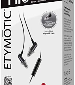 Etymotic Research ER23-HF3-BLACK Noise-Isolating In-Ear Earphones with 3 Button Microphone Control,Black,With Mic