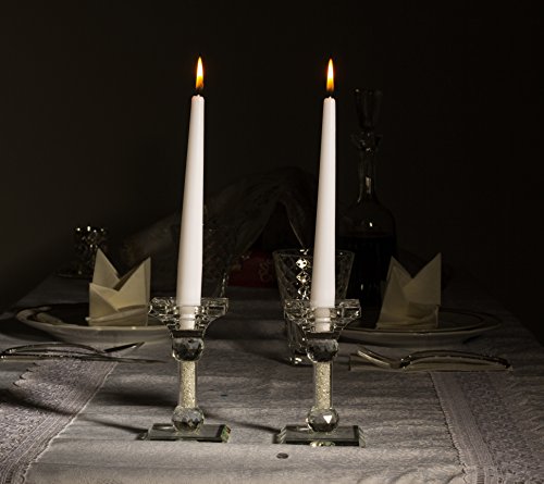 Classic White Taper Candles – 8 Inch – 30 Bulk Pack – for Shabbat, Dinner Tables, Restaurants, Ceremonies and Emergency - 7 Hour Burn Time
