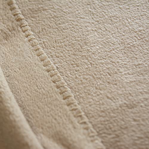 LCM Home Fashions, Inc. Supreme Full/Queen Fleece Blanket, Sand