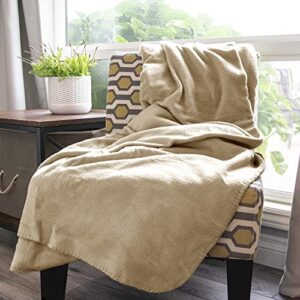 LCM Home Fashions, Inc. Supreme Full/Queen Fleece Blanket, Sand