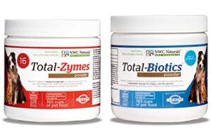 twin pack - probiotics and digestive enzymes for dogs and cats one total-zymes and one total-biotics 8-ounce