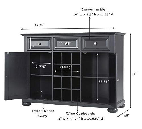 Crosley Furniture Alexandria Wine Buffet/Sideboard - Black