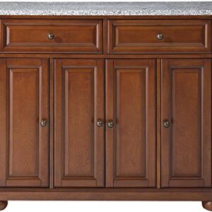 Crosley Furniture Alexandria Kitchen Island with Solid Grey Granite Top, Classic Cherry