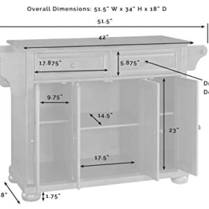 Crosley Furniture Alexandria Kitchen Island with Solid Grey Granite Top, Classic Cherry