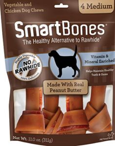 smartbones peanut butter dog chew, medium, 11.0 oz , 4 pieces/pack