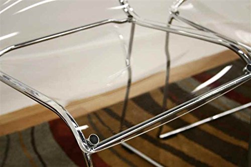 Baxton Studio Lino Transparent Clear Acrylic Dining Chair, Set of 2, Clear