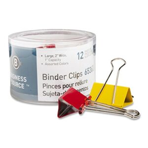 business source general supplies binder clip, large 2"w (65363)