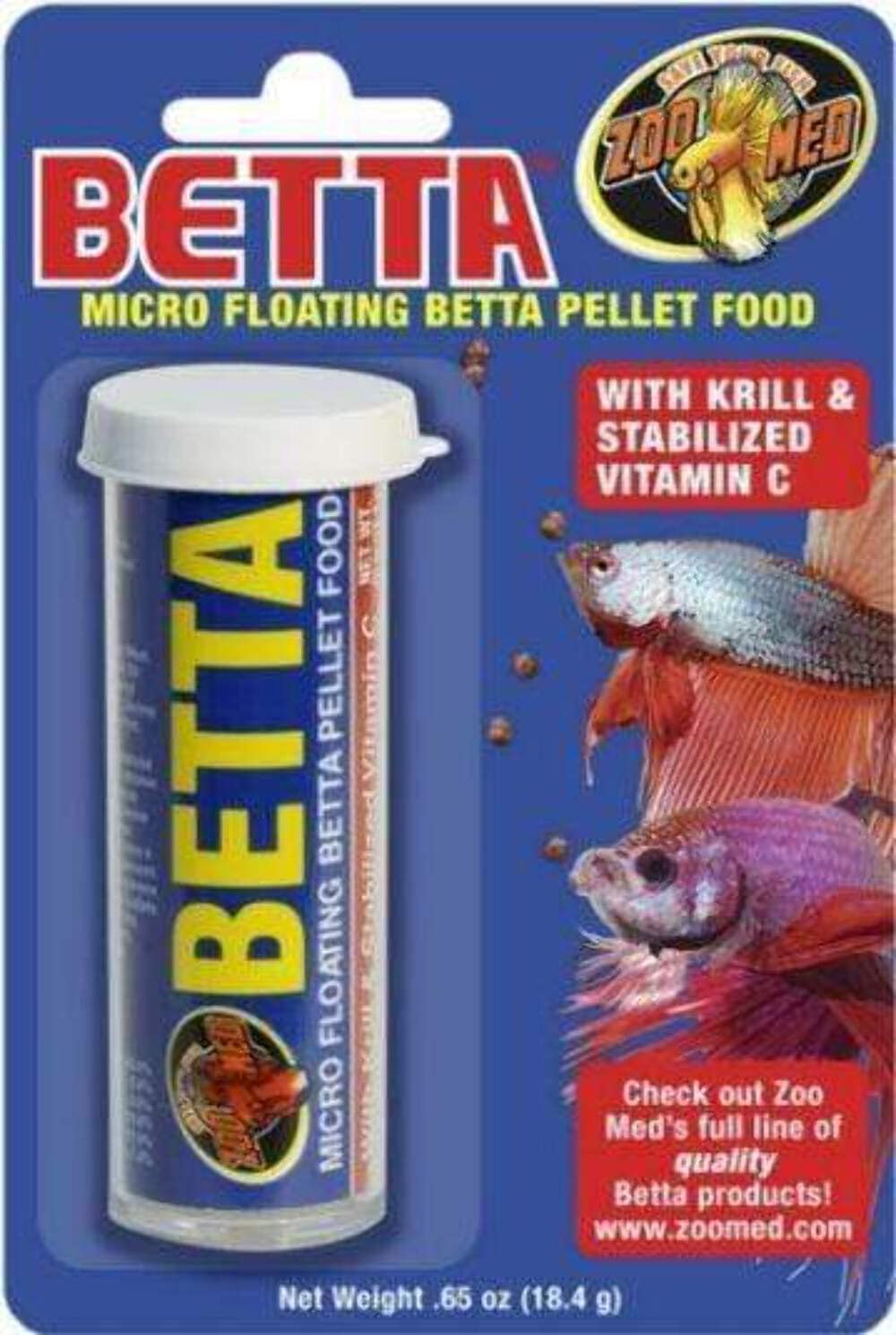 Zoo Med Laboratories AZMBP2 Betta Micro Pellet Food, 0.65-Ounce