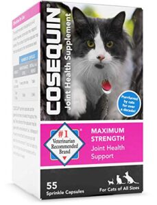 nutramax cosequin joint health supplement for cats - with glucosamine and chondroitin, 55 capsules