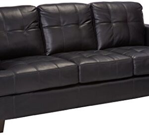 Coaster Samuel Transitional Leather Sofa, Black