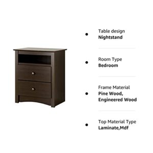 Sonoma Nightstand with Open Shelf, Espresso