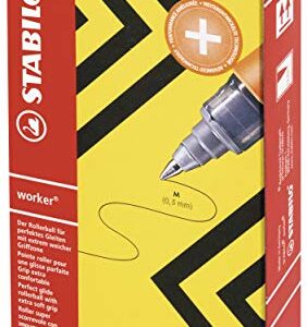 Stabilo 2018/36 Rollerball Worker Medium, 0.5 mm, Green, Pack of 10