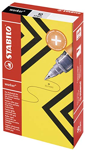 Stabilo 2018/36 Rollerball Worker Medium, 0.5 mm, Green, Pack of 10