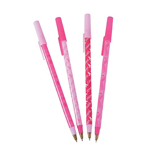 Fun Express Pink Ribbon Breast Cancer Awareness Pens (72 bulk pen assortment)