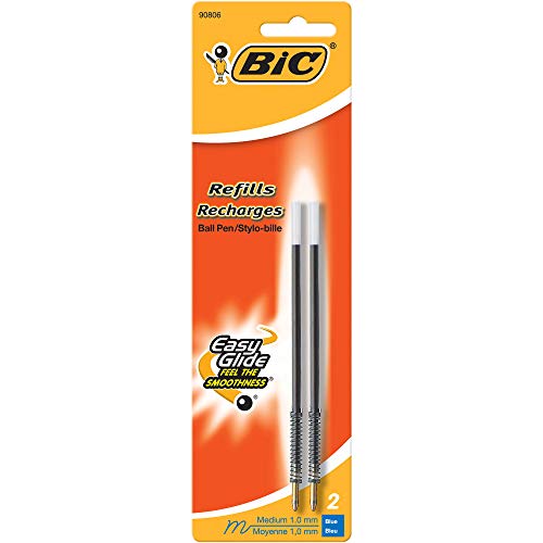 BIC Pen Refill for Wide Body/Velocity/Clear Click, Medium Point, Pack of 2, Blue - MRC21-B-BLU