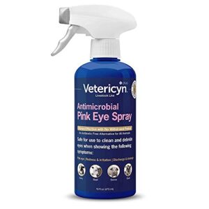 pink eye spray by vetericyn | eye spray for all animals to relieve redness, irritation, and discharge - 16-ounce