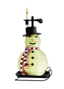 candle by the hour 100-hour snowman candle, eco-friendly natural beeswax with cotton wick,white