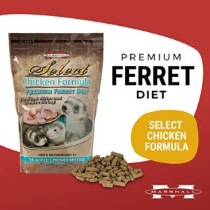 Marshall Pet Products Natural Complete Nutrition Premium Ferret Diet Food Select Chicken Formula with 3lbs of Fresh Chicken, Highly Digestible, 4 lbs