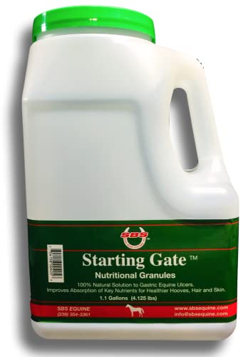 SBS Equine Starting Gate Granules for Horses | Horse calming Supplement that prevents & reverses gastric equine Ulcers | 1.1 Gallon | 3 Week Supply