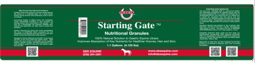 SBS Equine Starting Gate Granules for Horses | Horse calming Supplement that prevents & reverses gastric equine Ulcers | 1.1 Gallon | 3 Week Supply