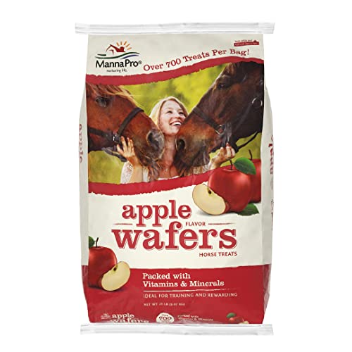 Manna Pro Apple Wafers – Treats for Horses – Packed with Vitamins & Minerals – Apple Flavored Horse Treats – 20 Pounds