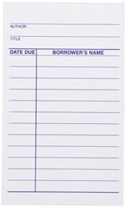 school smart 1485890 circulation date due cards, 3 x 5 inches, white, pack of 500