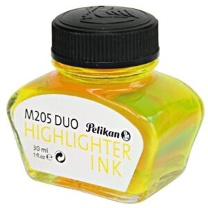 Pelikan 4001 Bottled Ink for Fountain Pens, For Pelikan M205 Classic Duo Highlighter Pen, Fluorescent Yellow, 30ml, 1 Each (344879)