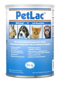 petag petlac milk powder - food source for orphaned animals - similar to mother's milk - milk replacer formula - 300 g