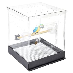 pennzoni small bird cage, acrylic birdcage, crystal clear acrylic cage for birds, bird house for parrots, bird cages for parakeets