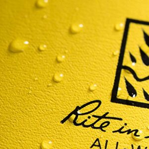 Rite in the Rain Weatherproof Hard Cover Notebook, 4 3/4" x 7 1/2", Yellow Cover, Field Pattern (No. 350F), 7.5 x 4.75 x 0.625