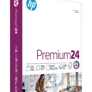 HP Printer Paper | 8.5 x 11 Paper | Premium 24 lb | 1 Ream - 500 Sheets | 100 Bright | Made in USA - FSC Certified | 112400R