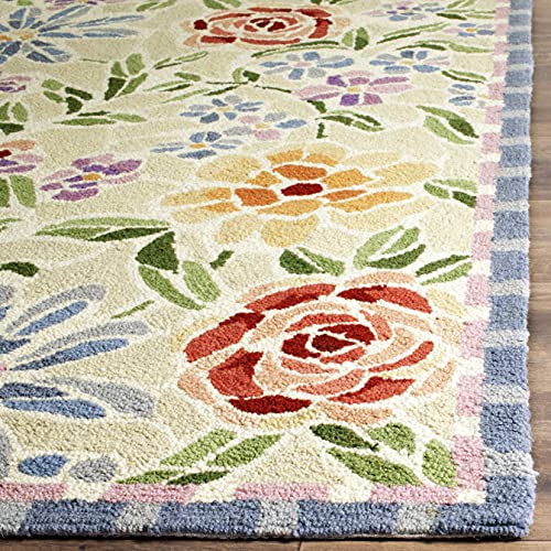 SAFAVIEH Chelsea Collection Accent Rug - 2'9" x 4'9", Ivory, Hand-Hooked French Country Wool, Ideal for High Traffic Areas in Entryway, Living Room, Bedroom (HK214A)