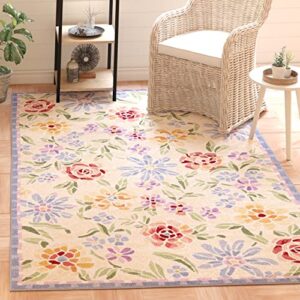 SAFAVIEH Chelsea Collection Accent Rug - 2'9" x 4'9", Ivory, Hand-Hooked French Country Wool, Ideal for High Traffic Areas in Entryway, Living Room, Bedroom (HK214A)