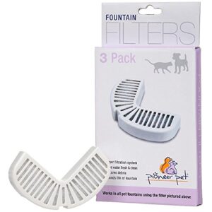 pioneer pet replacement filters for ceramic & stainless steel fountains, raindrop filters (3 filters)