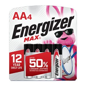 energizer aa batteries, max double a battery alkaline, 4 count