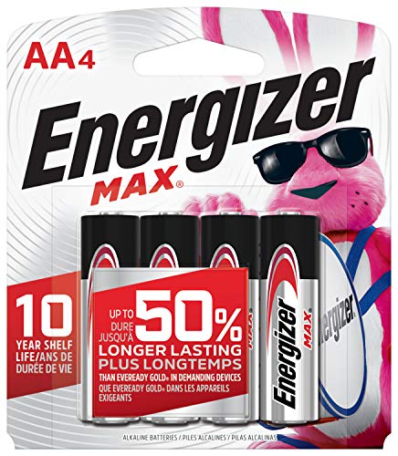 Energizer AA Batteries, Max Double A Battery Alkaline, 4 Count