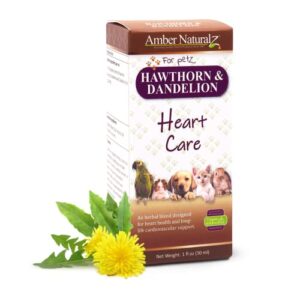 amber naturalz - hawthorn & dandelion - heart care - for petz - 1 ounce