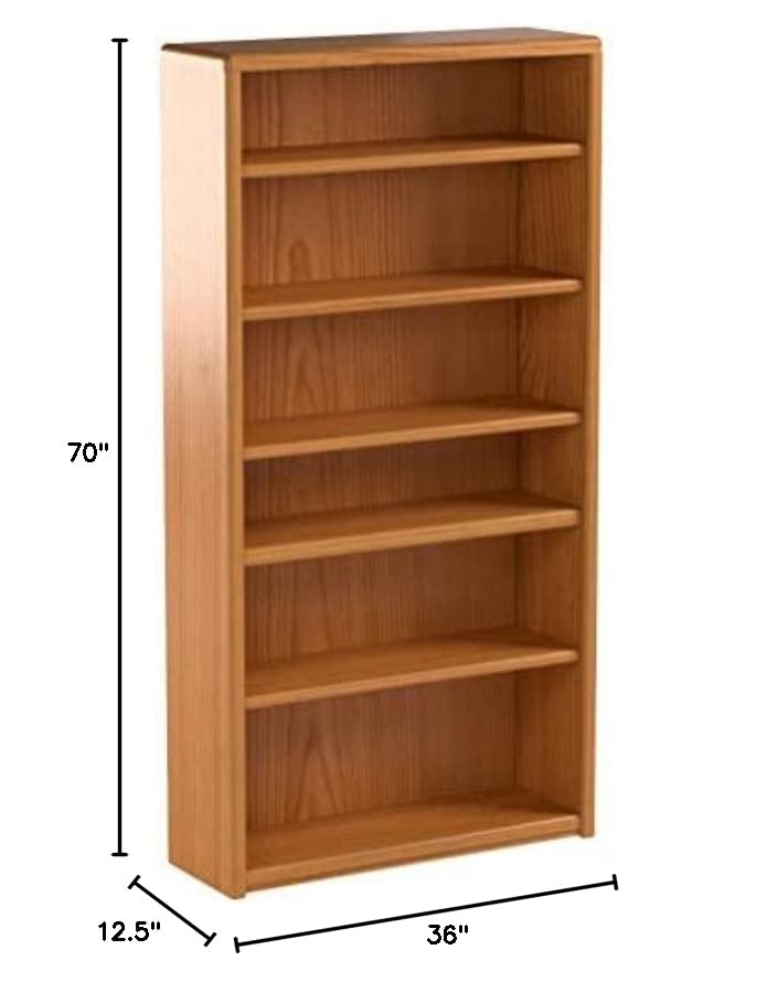 Martin Furniture Contemporary 6 Shelf Bookcase - Fully Assembled