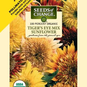 Seeds of Change 1342 Tiger's Eye Sunflower, 1.1 grams, 25 seeds per pack, Multi