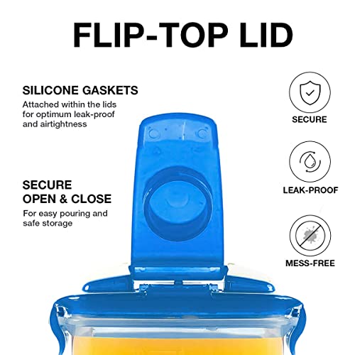 LocknLock Aqua Fridge Door Water Jug with Handle BPA Free Plastic Pitcher with Flip Top Lid Perfect for Making Teas and Juices, 3 Quarts, Blue
