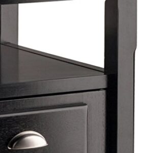 Winsome Solid Wood 2 Drawer Timber Night Stand Black Finish