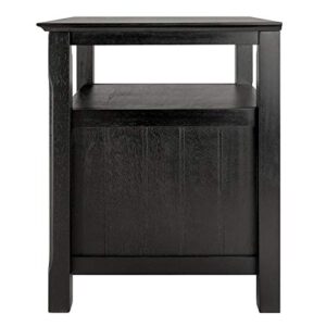 Winsome Solid Wood 2 Drawer Timber Night Stand Black Finish