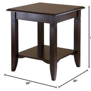 Winsome Wood Nolan Occasional Table, Cappuccino 20.00 x 20.00 x 21.97 Inches