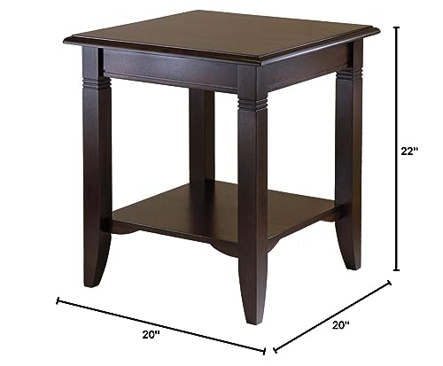 Winsome Wood Nolan Occasional Table, Cappuccino 20.00 x 20.00 x 21.97 Inches