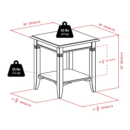 Winsome Wood Nolan Occasional Table, Cappuccino 20.00 x 20.00 x 21.97 Inches