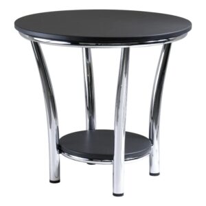 winsome wood maya occasional table, black/metal, 23.82 inches, modern
