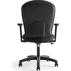 HON HVL220.VA10 Mid Back Task Chair - Fabric Computer Chair with Arms for Office Desk, Black (HVL220)